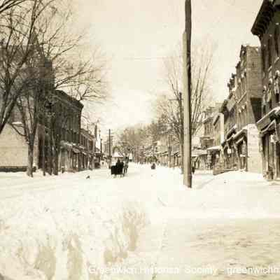Greenwich Avenue in Snow