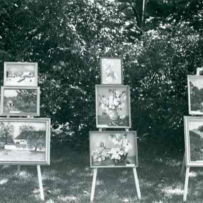 Paintings on Display in an Art Exhibition