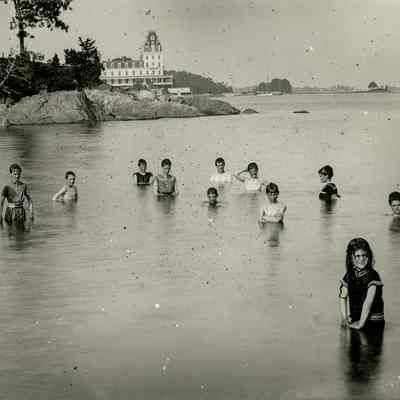 Children Swimming off of Round Island