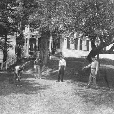 Croquet game at Dodge-Bacon-Atwood-Morss house 6-0341