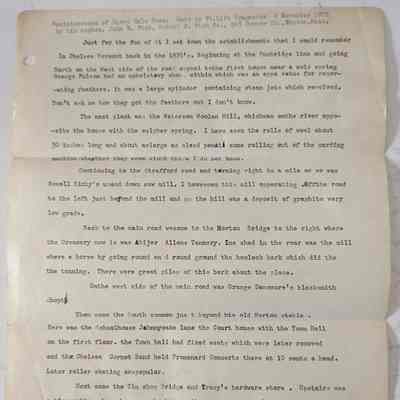 Harry Hale Goss reminiscences