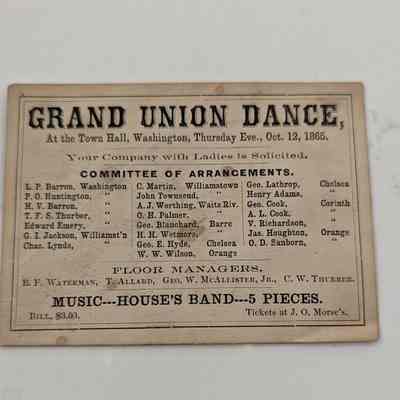 Grand Union Dance of 1865