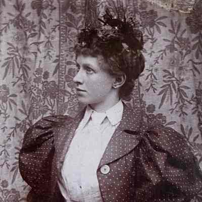 Woman in polka dot dress