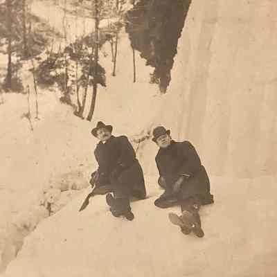 Men by Ice Wall