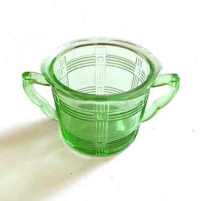 Uranium glass sugar dish