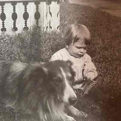 Young boy and dog