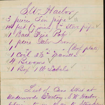 Letters to John Williams at the Stave Island Lobster Factory (Miscellaneous documents)