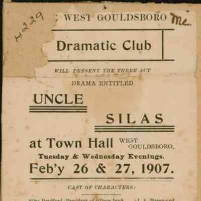 West Gouldsboro Dramatic Club Program for "Uncle Silas" production.
