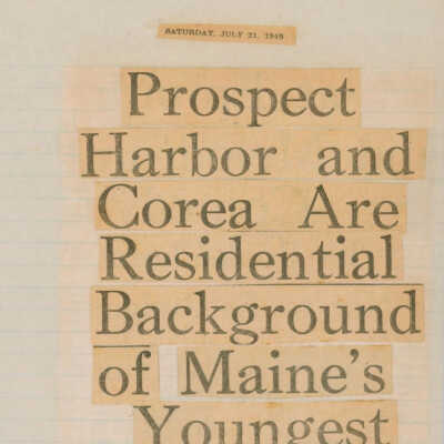 Prospect Harbor and Corea Are Residential Background of Maine's Youngest Novelist, Who Wrote "Wind Off the Water"