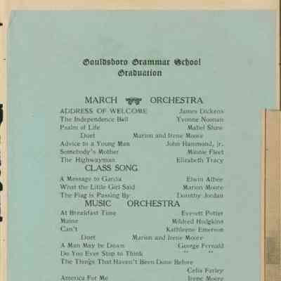 Gouldsboro Grammar School Graduation Program 1933