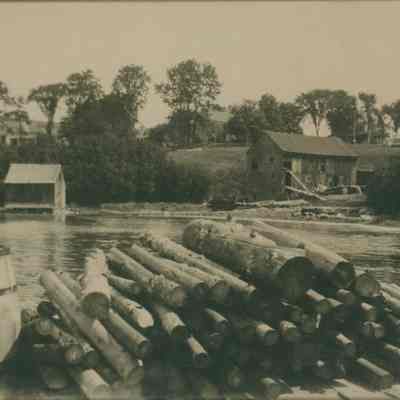 Saw mill owned by Frank Patten Noyes, then Fletcher Taft Wood in West Gouldsboro on Jones Cove.