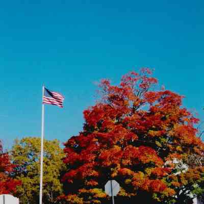 Flagpole and Soderholtz Sundial on the West Gouldsboro Village Green