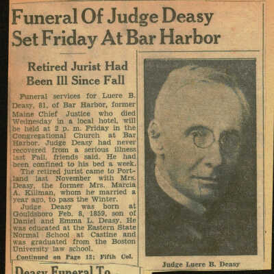 Chief Justice Luere B. Deasy Obituary