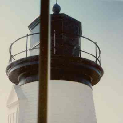 Prospect Harbor Lighthouse through the Keeper's Cottage window.