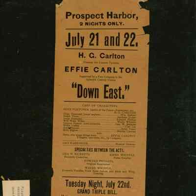 Playbill for comedy "Down East"