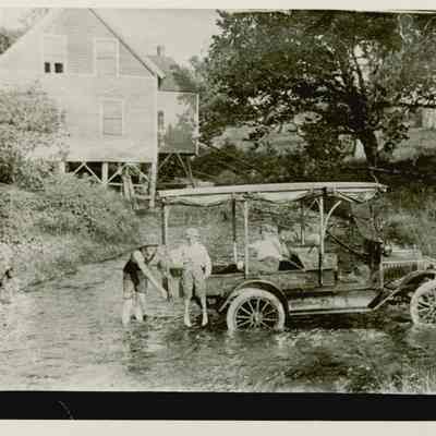 Boys washing the delivery truck for the F. P. Noyes & Son Store in West Gouldsboro