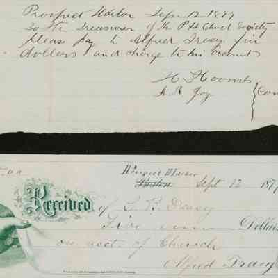 Receipts from the Prospect Harbor Union Church.