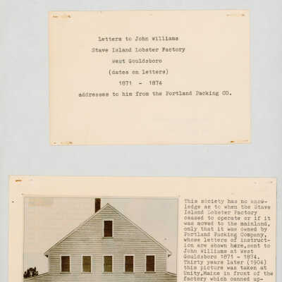 Letters to John Williams at the Stave Island Lobster Factory (1870 - August 1871)