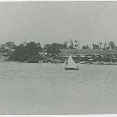 Phil Wood sailing in Jones Cove. Three Views.