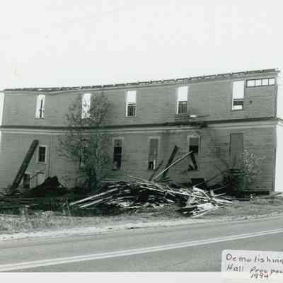 Demolishing the Knights of Pythias Hall in Prospect Harbor.