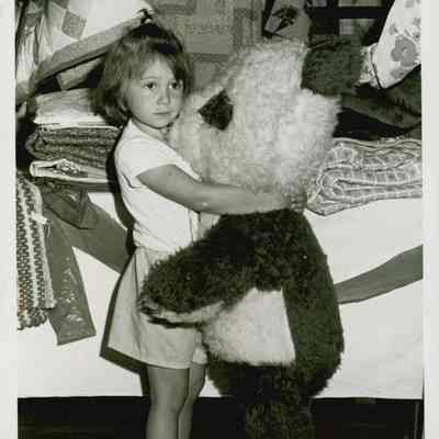 Robin Naumann and a life-sized bear.