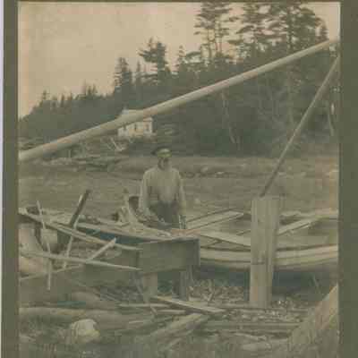 Roland Hardison and his dinghy.