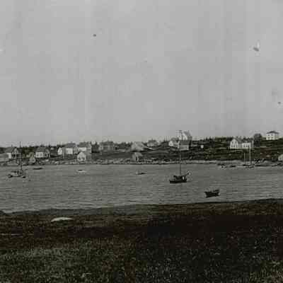 Boats anchored in Corea, Maine harbor