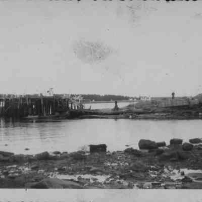 Stinson Factory and Wharf after a hurricane