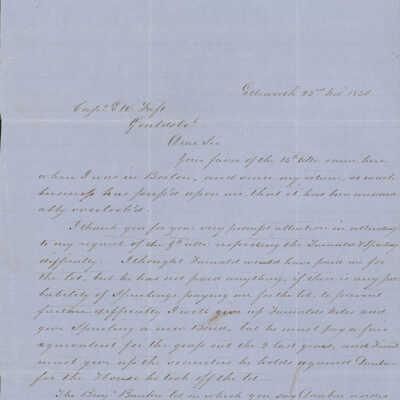 Letter to Ephraim Wales Taft from John Black