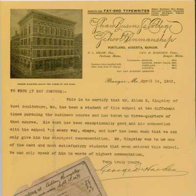 Letter of Reference for Allen S. Kingsley