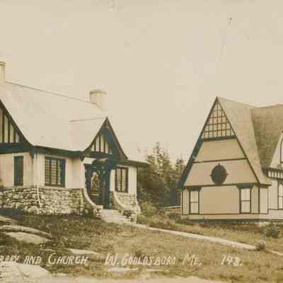 Library and Church. W Gouldsboro ME. 148