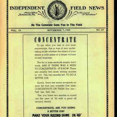 Independent Field News Magazine. November 7, 1949.