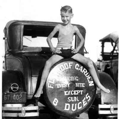 Dancing Every NIght: Florida Roof Garden and 8 Duces band ad on a tire