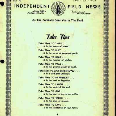 Independent Field News Magazine. July 26, 1954.