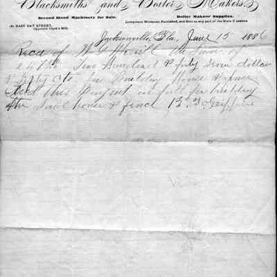 Receipts for Quit Claim Deed and for house building and fence