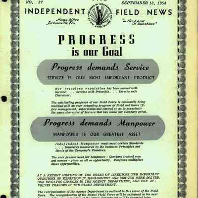 Independent Field News Magazine. September 13, 1954.