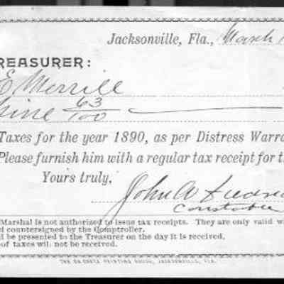 Tax Receipts, 1892