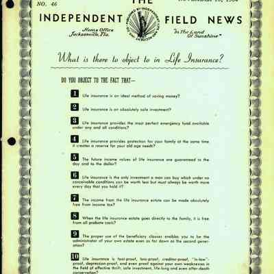 Independent Field News Magazine. November 15, 1954.