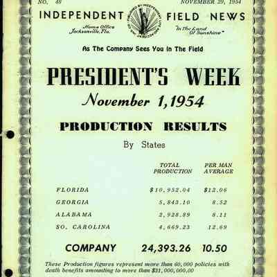 Independent Field News Magazine. November 29, 1954.