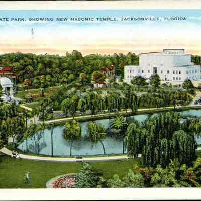 Confederate Park, showing New Masonic Temple, Jacksonville, Florida