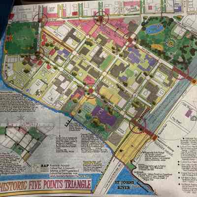 Historic Five Points Triangle Hand-Drawn Map