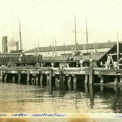 Garbage Scow construction, 1925.