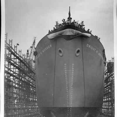 Liberty Ship launching of the S.S. "Dwight D. Morrow"