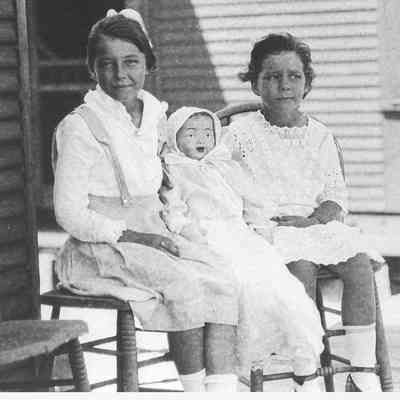 Girls Sitting with Doll, Pablo Beach, 1915