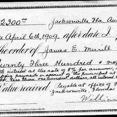 Receipts for the sale of "Fairfield" and other purchases