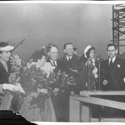 Liberty ship launching guests