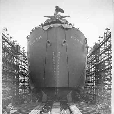 S.S. William Byrd going down the ways, 1943