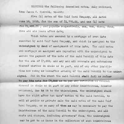 Receipts related to the Woodlawn Club 1915-1917