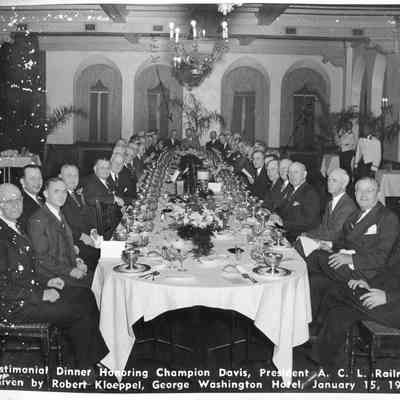 Testimonial dinner honoring Champion Davis, 1943.