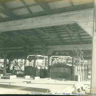 Furnace and slabs at Merrill-Stevens in south yard, 1916.